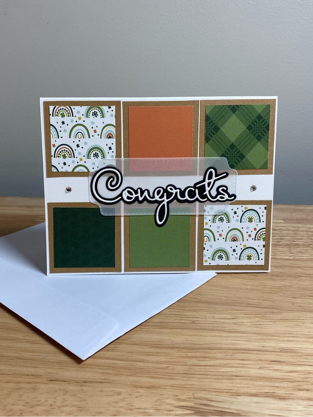 Congrats Congratulations Blank Greeting Card A2 & Envelope
